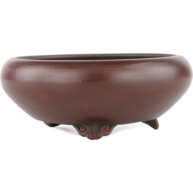 Pot à bonsaï rond non émaillé par Bigei - 122 x 122 x 45 mm