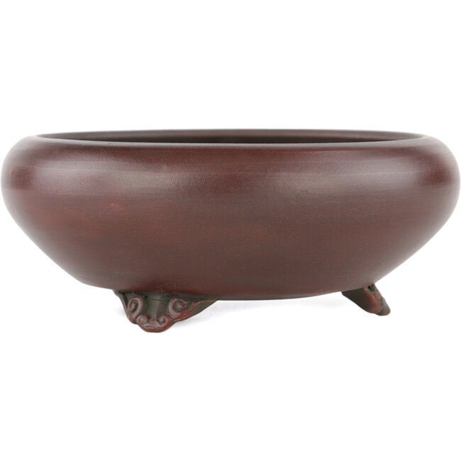 Runder, unglasierter Bonsaitopf von Bigei – 122 x 122 x 45 mm