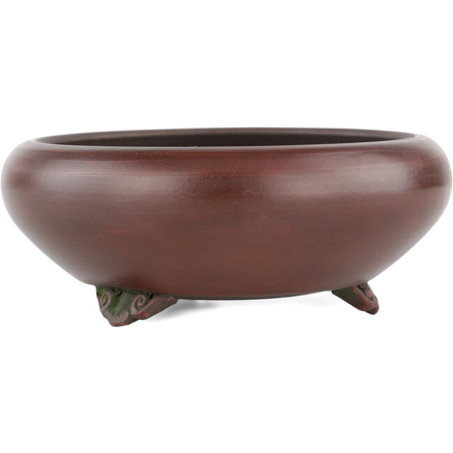 Round unglazed bonsai pot by Bigei - 122 x 122 x 45 mm