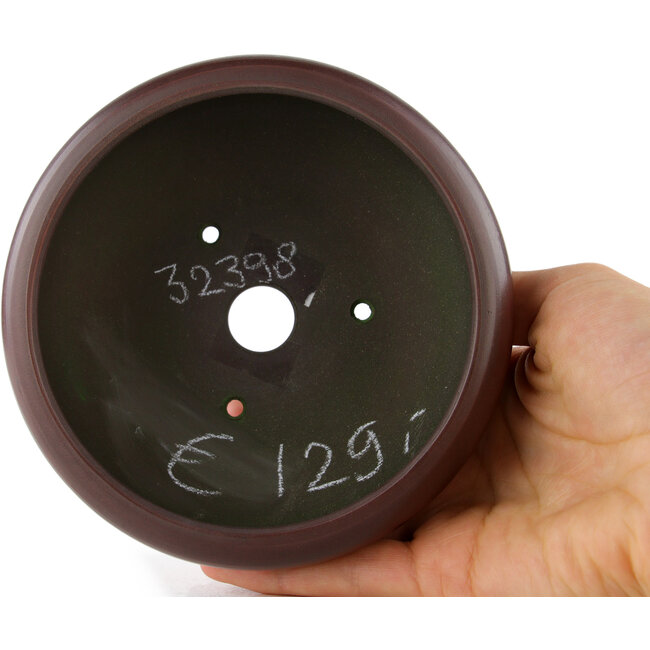 Runder, unglasierter Bonsaitopf von Bigei – 122 x 122 x 45 mm