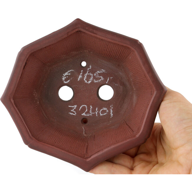 Unglasierte Mokko-Bonsaischale von Bigei – 140 x 125 x 33 mm