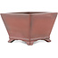 Pot à bonsaï carré non émaillé par Bigei - 97 x 97 x 64 mm