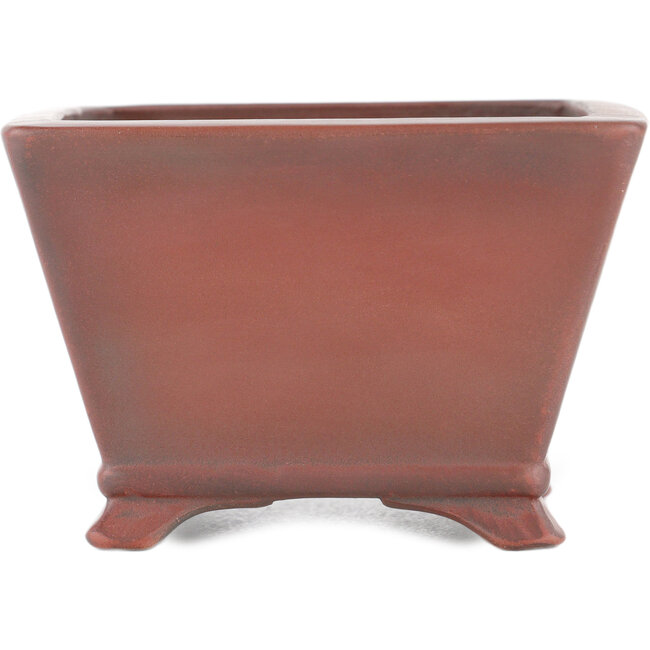 Square unglazed bonsai pot by Bigei - 97 x 97 x 64 mm