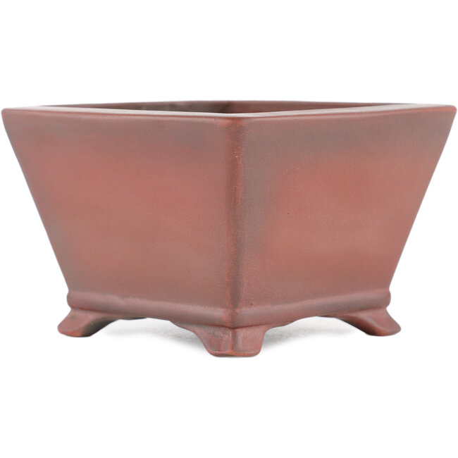 Square unglazed bonsai pot by Bigei - 97 x 97 x 64 mm