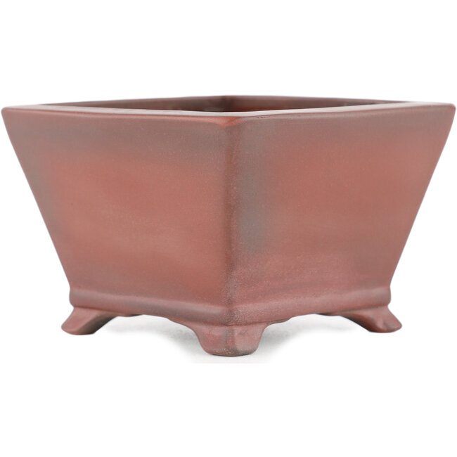 Square unglazed bonsai pot by Bigei - 97 x 97 x 64 mm