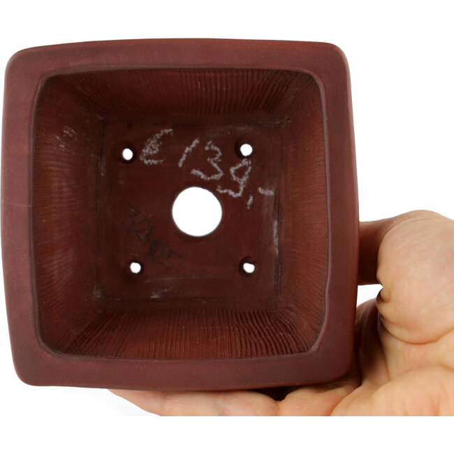 Vaso bonsai quadrato non smaltato di Bigei - 97 x 97 x 64 mm