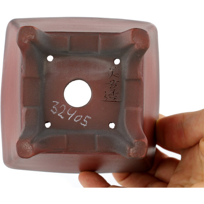 Vaso bonsai quadrato non smaltato di Bigei - 97 x 97 x 64 mm