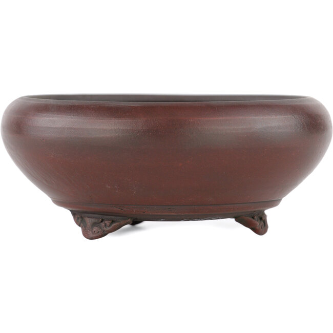 Maceta para bonsái redonda sin esmaltar de Bigei - 92 x 92 x 32 mm