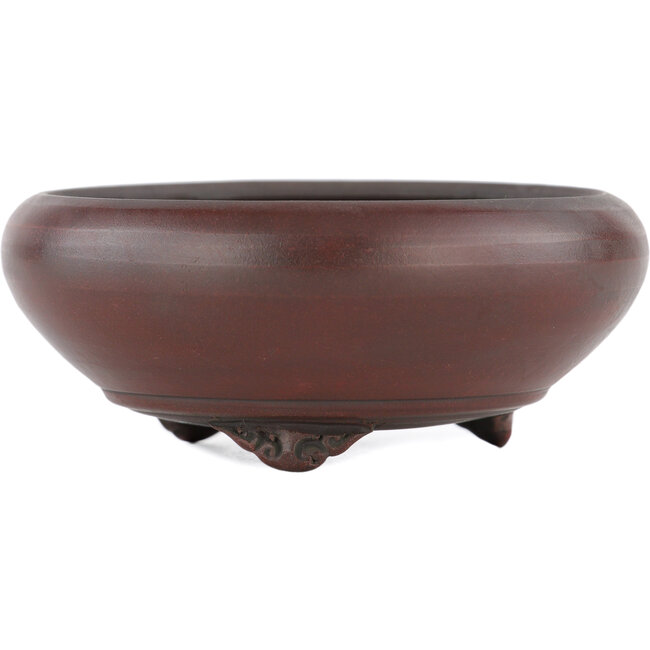 Round unglazed bonsai pot by Bigei - 92 x 92 x 32 mm