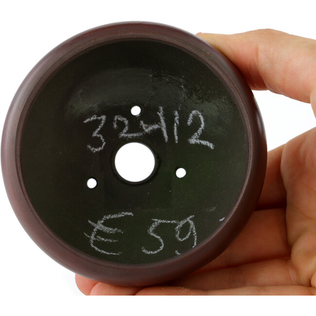 Maceta para bonsái redonda sin esmaltar de Bigei - 80 x 80 x 33 mm