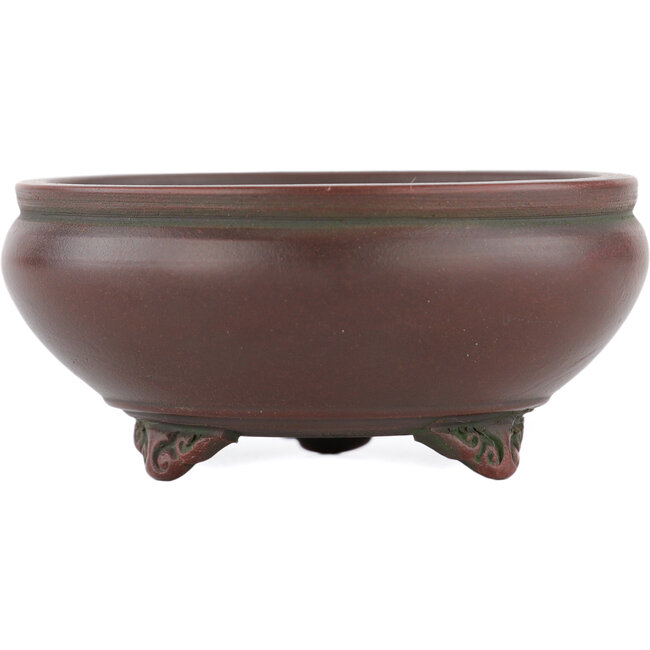 Maceta para bonsái redonda sin esmaltar de Bigei - 77 x 77 x 33 mm