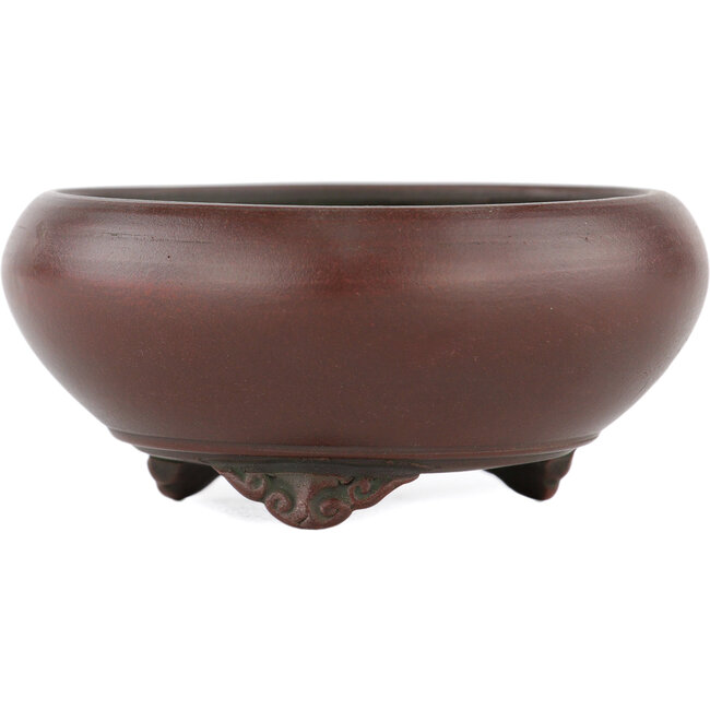 Ronde ongeglazuurde bonsaipot van Bigei - 80 x 80 x 33 mm