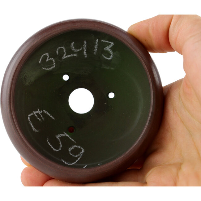 Pot à bonsaï rond non émaillé par Bigei - 80 x 80 x 33 mm