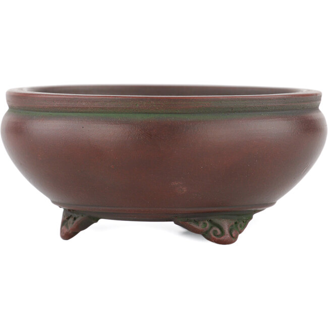 Round unglazed bonsai pot by Bigei - 77 x 77 x 33 mm