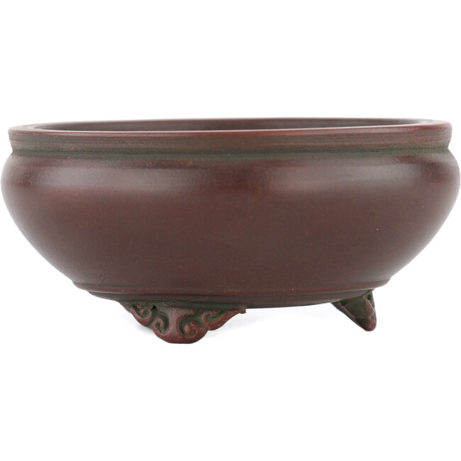 Maceta para bonsái redonda sin esmaltar de Bigei - 77 x 77 x 33 mm