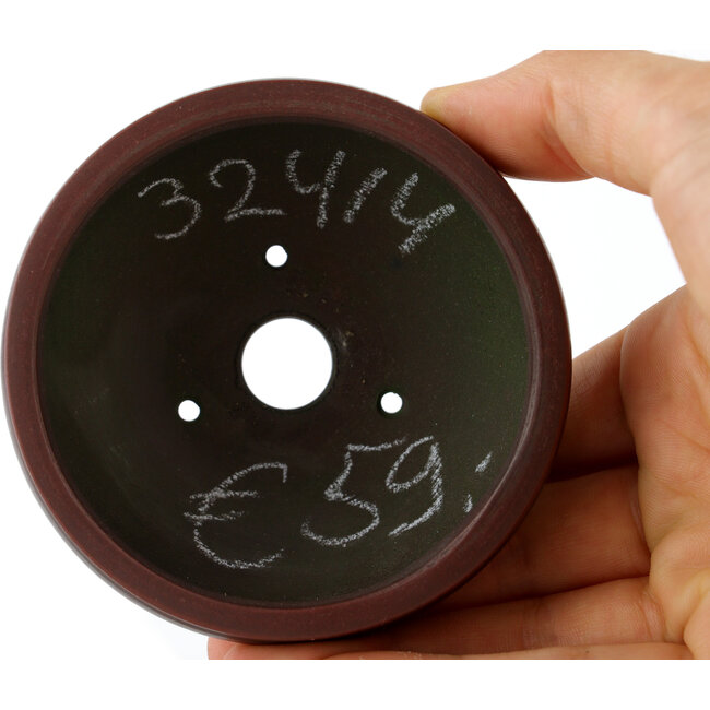 Pot à bonsaï rond non émaillé par Bigei - 77 x 77 x 33 mm