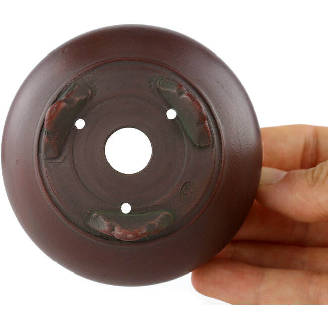 Maceta para bonsái redonda sin esmaltar de Bigei - 77 x 77 x 33 mm
