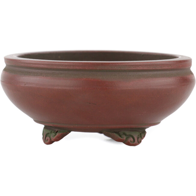 Ronde ongeglazuurde bonsaipot van Bigei - 68 x 68 x 29 mm