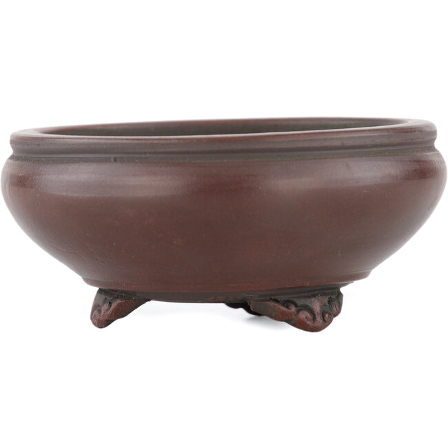 Round unglazed bonsai pot by Bigei - 68 x 68 x 29 mm