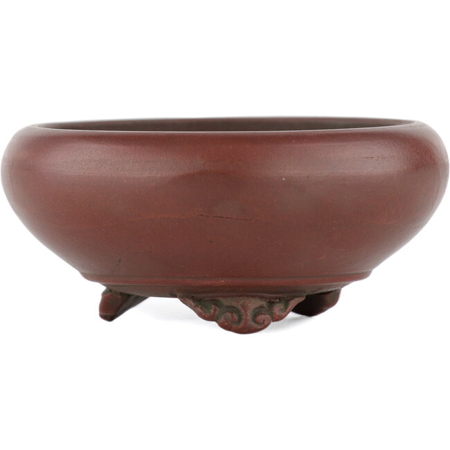 Ronde ongeglazuurde bonsaipot van Bigei - 70 x 70 x 28 mm