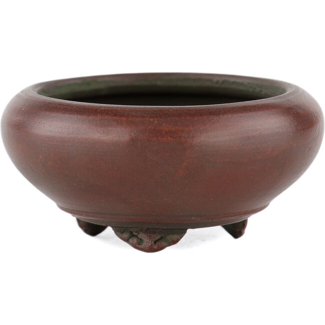 Ronde ongeglazuurde bonsaipot van Bigei - 50 x 50 x 22 mm