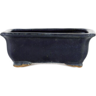  Hattori Tomoyuki Blauwe bonsaipot van 145 mm van Hattori, Tokoname, Japan