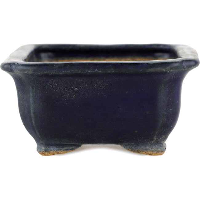 Pot à bonsaï rectangulaire bleu par Hattori - 145 x 110 x 50 mm