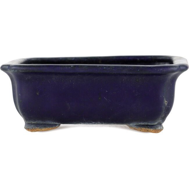 Pot à bonsaï rectangulaire bleu par Hattori - 145 x 110 x 50 mm