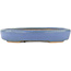 Oval blue bonsai pot by Hattori - 128 x 100 x 21 mm