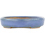 Oval blue bonsai pot by Hattori - 128 x 100 x 21 mm