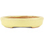 Pot à bonsaï ovale jaune par Hattori - 128 x 100 x 21 mm
