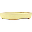 Oval yellow bonsai pot by Hattori - 128 x 100 x 21 mm