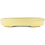 Oval yellow bonsai pot by Hattori - 128 x 100 x 21 mm