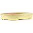 Pot à bonsaï ovale jaune par Hattori - 128 x 100 x 21 mm