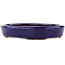 Oval blue bonsai pot by Hattori - 128 x 100 x 21 mm