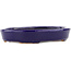 Oval blue bonsai pot by Hattori - 128 x 100 x 21 mm