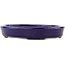 Oval blue bonsai pot by Hattori - 128 x 100 x 21 mm