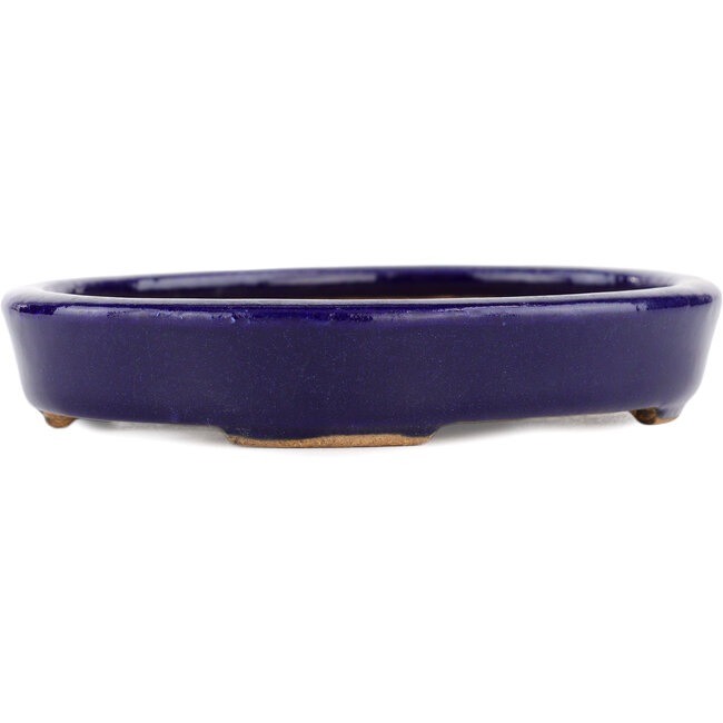 Vaso bonsai ovale blu di Hattori - 128 x 100 x 21 mm