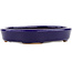 Oval blue bonsai pot by Hattori - 128 x 100 x 21 mm