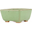 Square green bonsai pot by Hattori - 91 x 91 x 46 mm