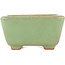 Square green bonsai pot by Hattori - 91 x 91 x 46 mm