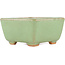 Square green bonsai pot by Hattori - 91 x 91 x 46 mm