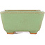 Square green bonsai pot by Hattori - 91 x 91 x 46 mm