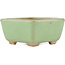 Square green bonsai pot by Hattori - 91 x 91 x 46 mm