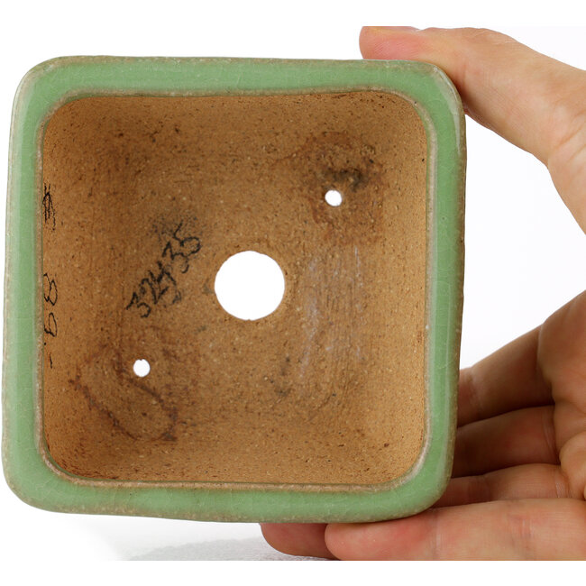 Vaso bonsai quadrato verde di Hattori - 91 x 91 x 46 mm