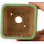 Pot à bonsaï carré vert par Hattori - 73 x 73 x 40 mm
