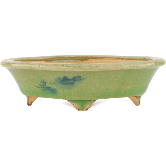 Vaso bonsai Mokko verde di Hattori - 131 x 112 x 35 mm