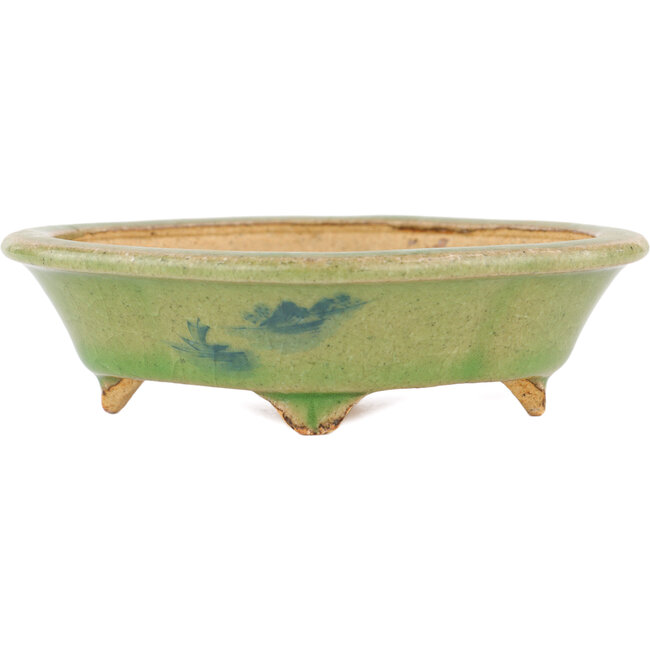 Maceta para bonsái Mokko verde de Hattori - 131 x 112 x 35 mm