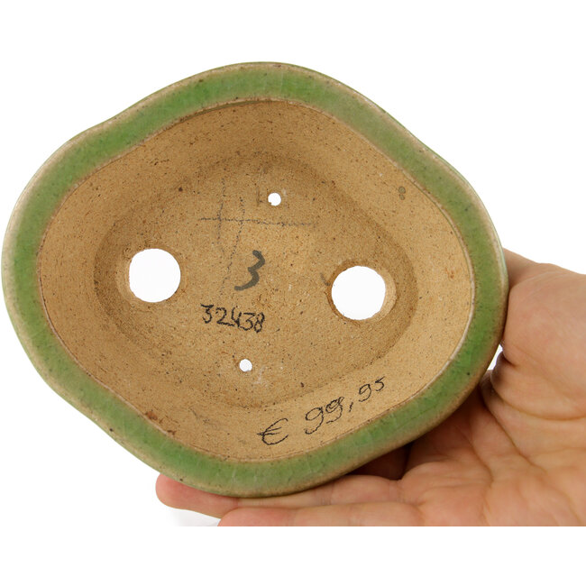 Vaso bonsai Mokko verde di Hattori - 131 x 112 x 35 mm