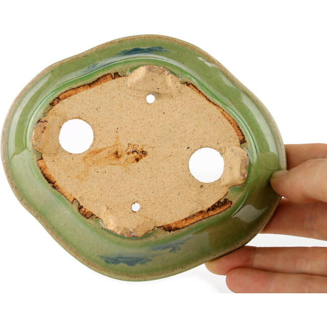 Mokko grüner Bonsaitopf von Hattori – 131 x 112 x 35 mm